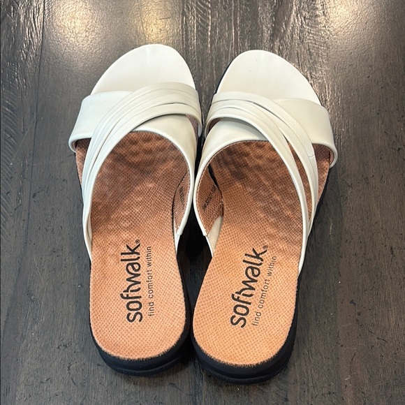 SoftWalk 5 Women's Tillman Bone White Slide Sandals - Picture 5 of 11